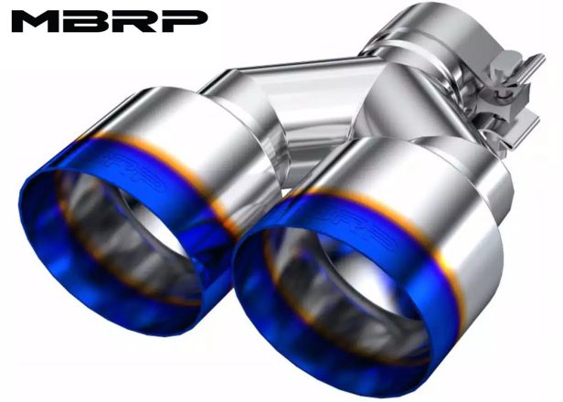MBRP Armor Pro Series 2.5″ Inlet to 4"Dual Outlet Burnt Stainless Steel Single Exhaust Tip for Canam Maverick X3 2017+