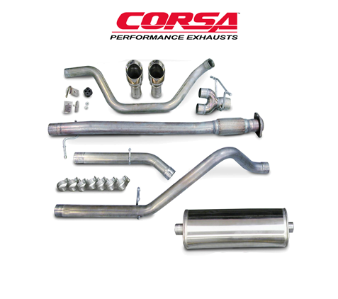 Corsa Sports Cat-Back Dual Rear Exit GM Trucks 5.3L 2007-2013