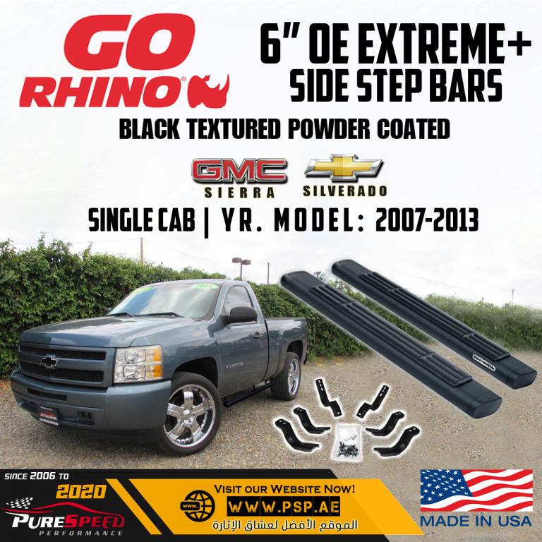 Go Rhino 6″ OE Xtreme Side Step Bars for GM Trucks Single Cab 20072013