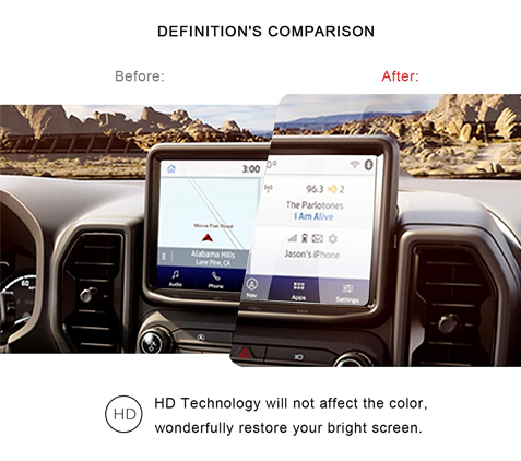 Tempered Glass Screen Protector 8" Navigation for Ford Bronco 2020-Up - Image 2