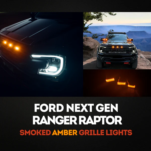 Signature LUX Blaze RP24 Smoked Amber Grille Lights for Ford Ranger Raptor 2022+