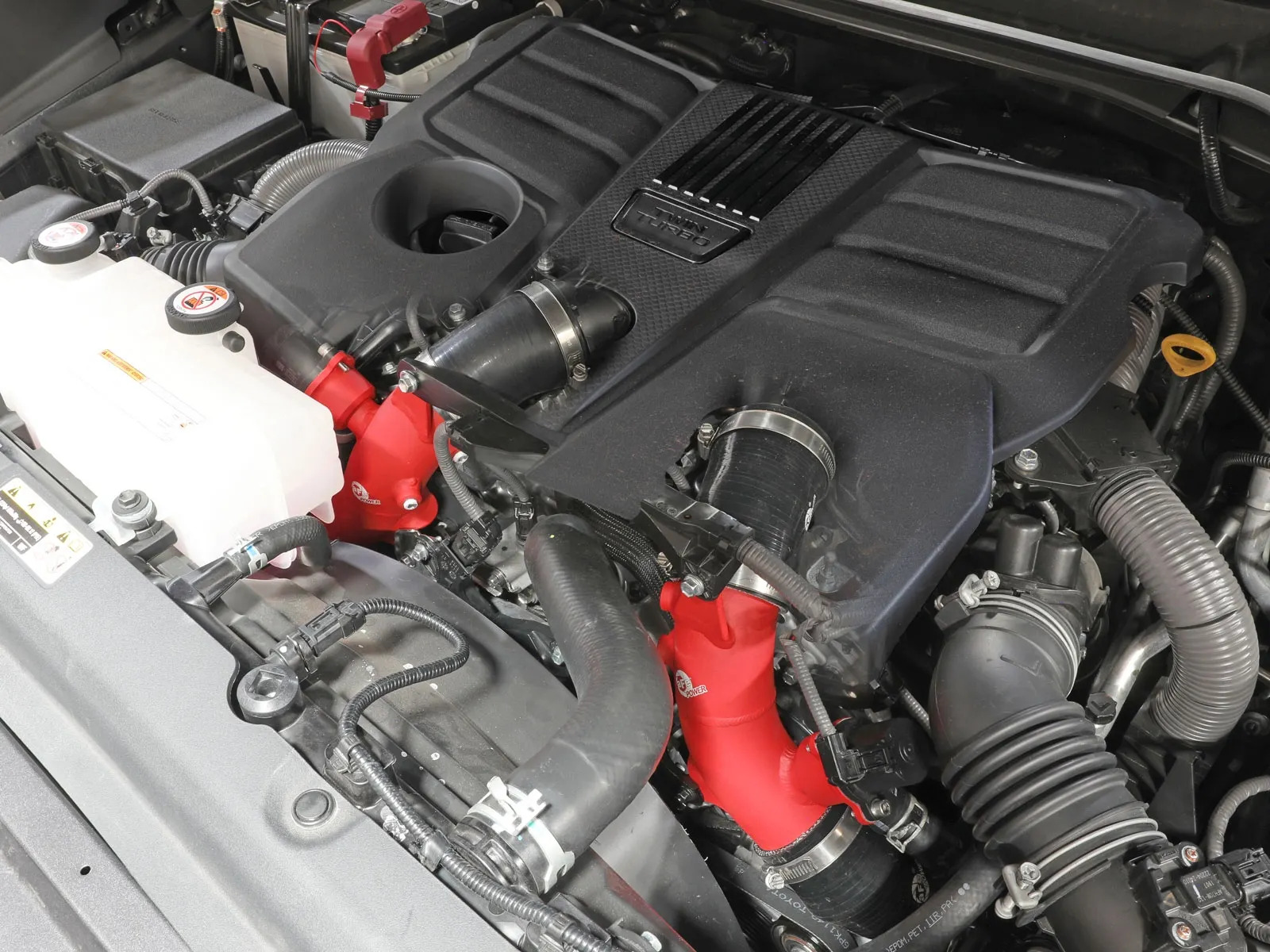 AFE 2.5 Blade Runner IN Aluminum Hot Charge Pipe Red for Toyota Land Cruiser Twin Turbo 3.4L 2022+ - Image 2
