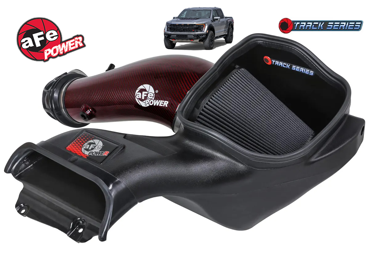 AFE Track Series Red Kevlar Carbon Fiber Cold Air Intake System Ford F150 Raptor “R” 2023-Up