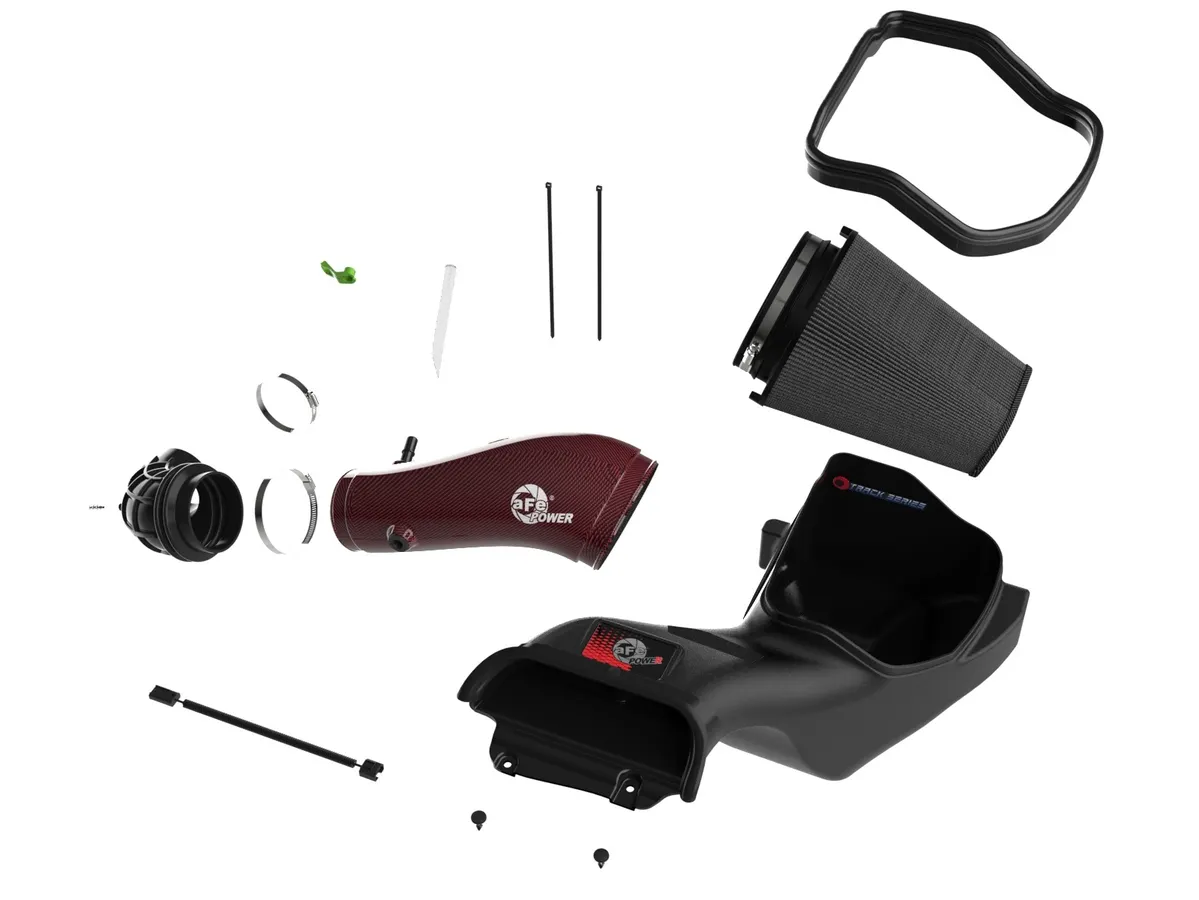 AFE Track Series Red Kevlar Carbon Fiber Cold Air Intake System Ford F150 Raptor “R” 2023-Up - Image 5