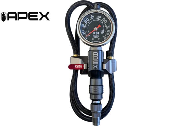 APEX Performance Precision Tire Inflator with 90 PSI Gauge and Snap Mount