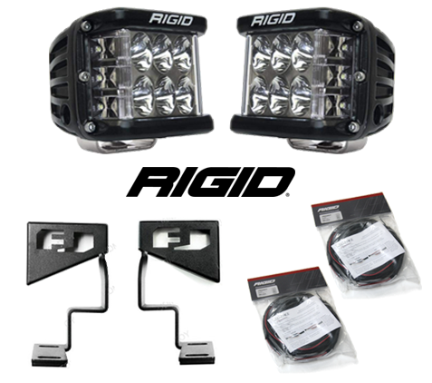 Rigid D-SS Series Pro Driving Beam Lights w/ Hood Bracket for FJ Cruiser