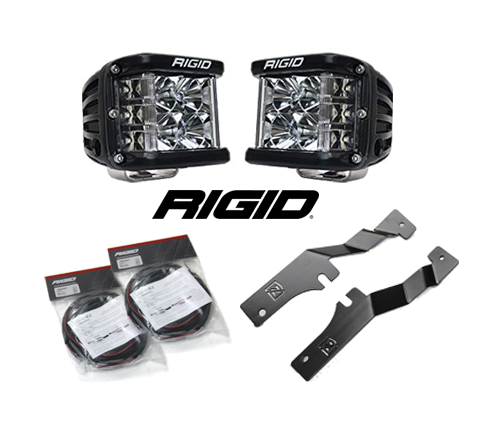 Rigid D-SS Series Pro Driving Beam Lights w/ Hood Bracket for Ford F-150 Raptor