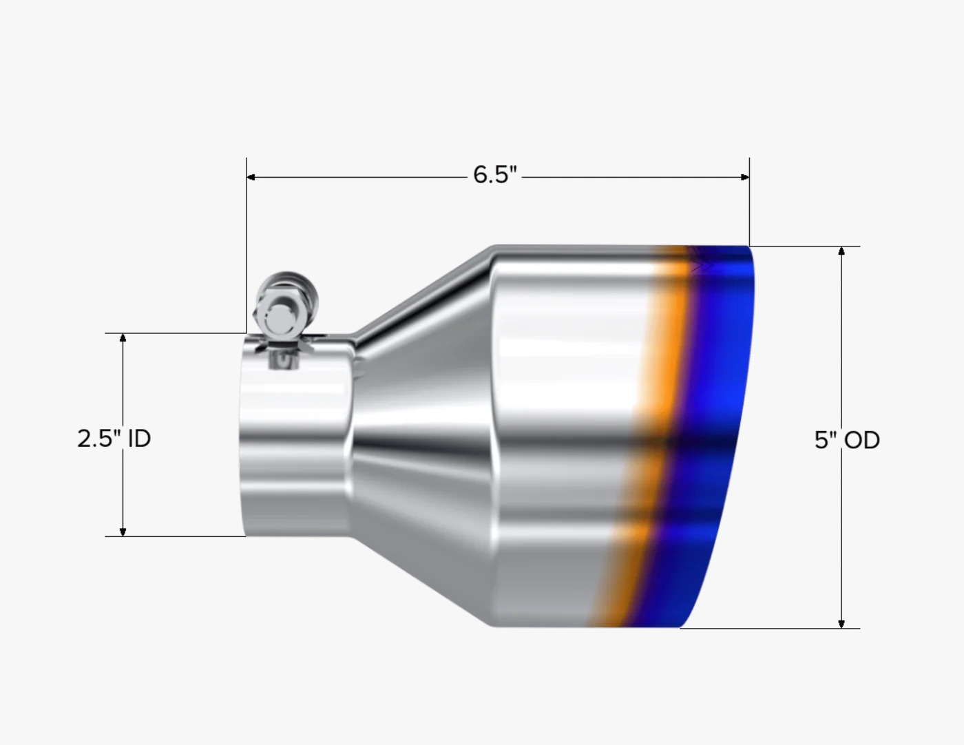 MBRP Armor Pro Series 2.5" Inlet to 5" Outlet Burnt Stainless Steel Single Exhaust Tip for Canam Maverick X3 2017+ - Image 3