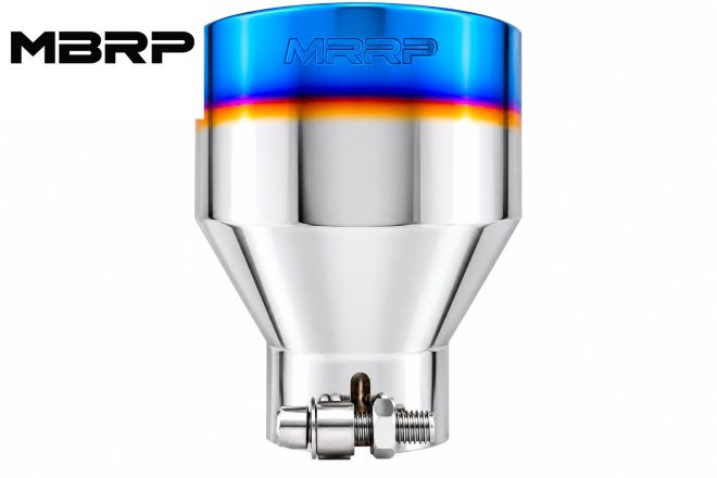 MBRP Armor Pro Series 2.5" Inlet to 5" Outlet Burnt Stainless Steel Single Exhaust Tip for Canam Maverick X3 2017+