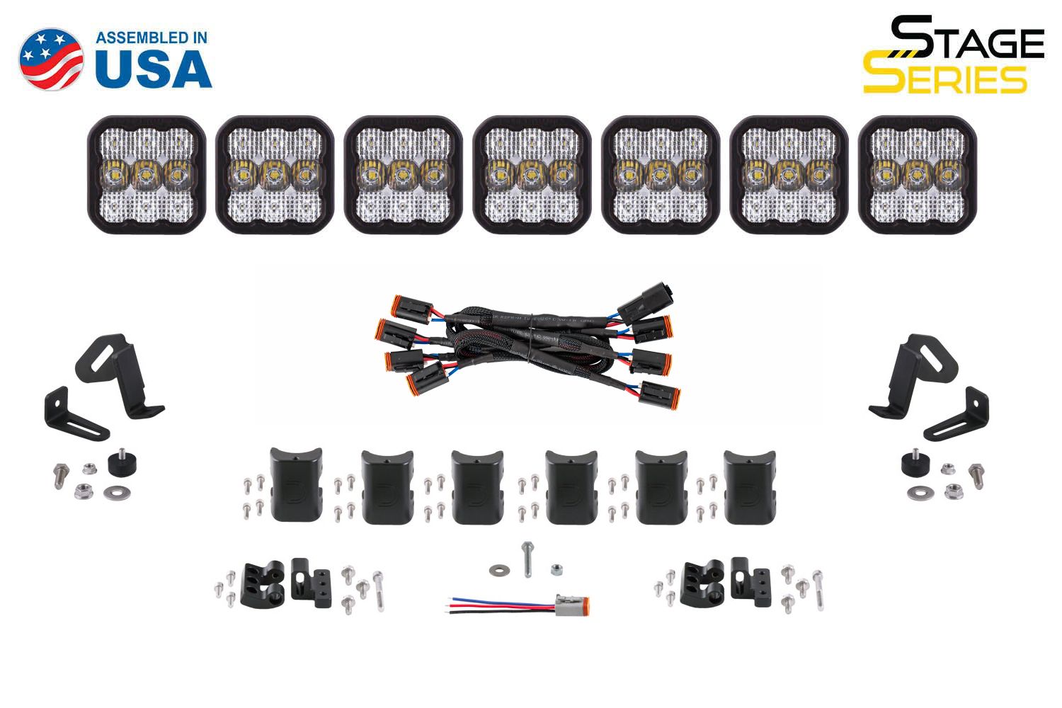 Diode Dynamics SS5 Pro CrossLink 7-Pod LED Light Bar White Combo 44-inch - Image 3