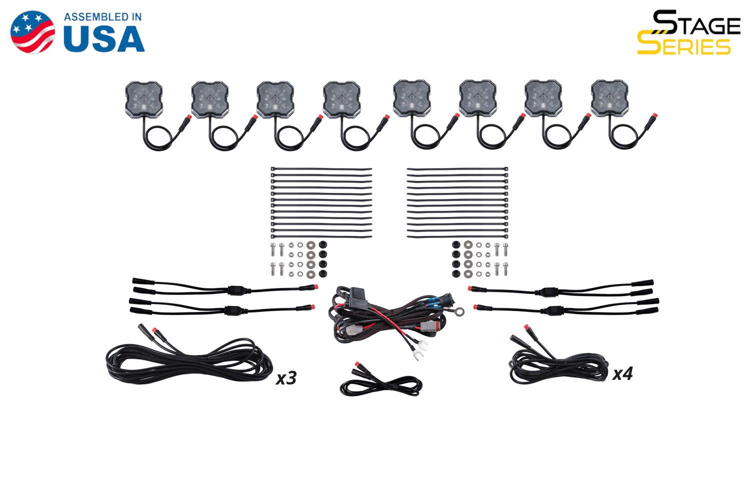 Diode Dynamics Rock Light RGBW LED Installer Kit, (8-pack) w/Controller - Image 3
